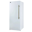 Forno 4-Piece Appliance Package - 48-Inch Galiano Gas Range, 60-Inch Refrigerator, Dishwasher, & 24-Inch Microwave Oven in White with Antique Brass Handle