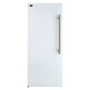 Forno Maderno 28-Inch Built-In 13.6 Cu.Ft. Convertible Refrigerator in White with Antique Brass Handle, Left Swing with Decorative Grille (FFFFD1722-32LMG-WHT)