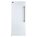 Forno 4-Piece Appliance Package - 48-Inch Antico Gas Range, 60-Inch Refrigerator, Dishwasher, & 30-Inch Microwave Drawer in White with Antique Brass Handle