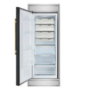 Forno Maderno 28-Inch Built-In Convertible Refrigerator in Black with Antique Brass, 13.6 cu.ft, Left Swing, Decorative Grille (FFFFD1722-32LMG-BLK)