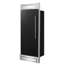 Forno Maderno 28-Inch Built-In Convertible Refrigerator in Black with Antique Brass, 13.6 cu.ft, Left Swing, Decorative Grille (FFFFD1722-32LMG-BLK)