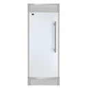 Forno Maderno 28-Inch Built-In 13.6 Cu.Ft. Convertible Refrigerator in White with Antique Brass Handle, Left Swing with Decorative Grille (FFFFD1722-32LSG-WHT)