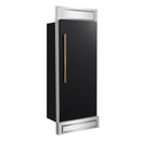 Forno Maderno 28-Inch Built-In Convertible Refrigerator Black with Decorative Grille, Antique Brass Handles, 13.6 cu.ft., Right Swing (FFFFD1722-32RMG-BLK)