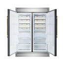 Forno 4-Piece Appliance Package - 30-Inch Espresso Induction Range , Wall Mount Range Hood, 60-Inch Built-In Convertible Refrigerator, and Dishwasher in Black with Antique Brass Handle