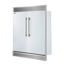 Forno 4-Piece Appliance Package - 36-Inch Galiano Dual Fuel Range, 60-Inch Refrigerator, Dishwasher, & 30-Inch Microwave Oven in White with Antique Brass Handle