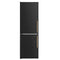 Forno Custodia 24-Inch Bottom Freezer, 10.3 Cu. Ft., Left  Swing, Ice Maker, Total No frost, Fast Cool & Fast  Freeze in Black with Antique Brass Handle (FFFFD1766-24BLK-LS)