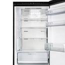 Custodia 24-Inch Bottom Freezer, 10.3 Cu. Ft., Right Swing, Ice Maker, Total No frost, Fast Cool & Fast  Freeze in Black with Antique Brass Handles (FFFFD1766-24BLK-RS)