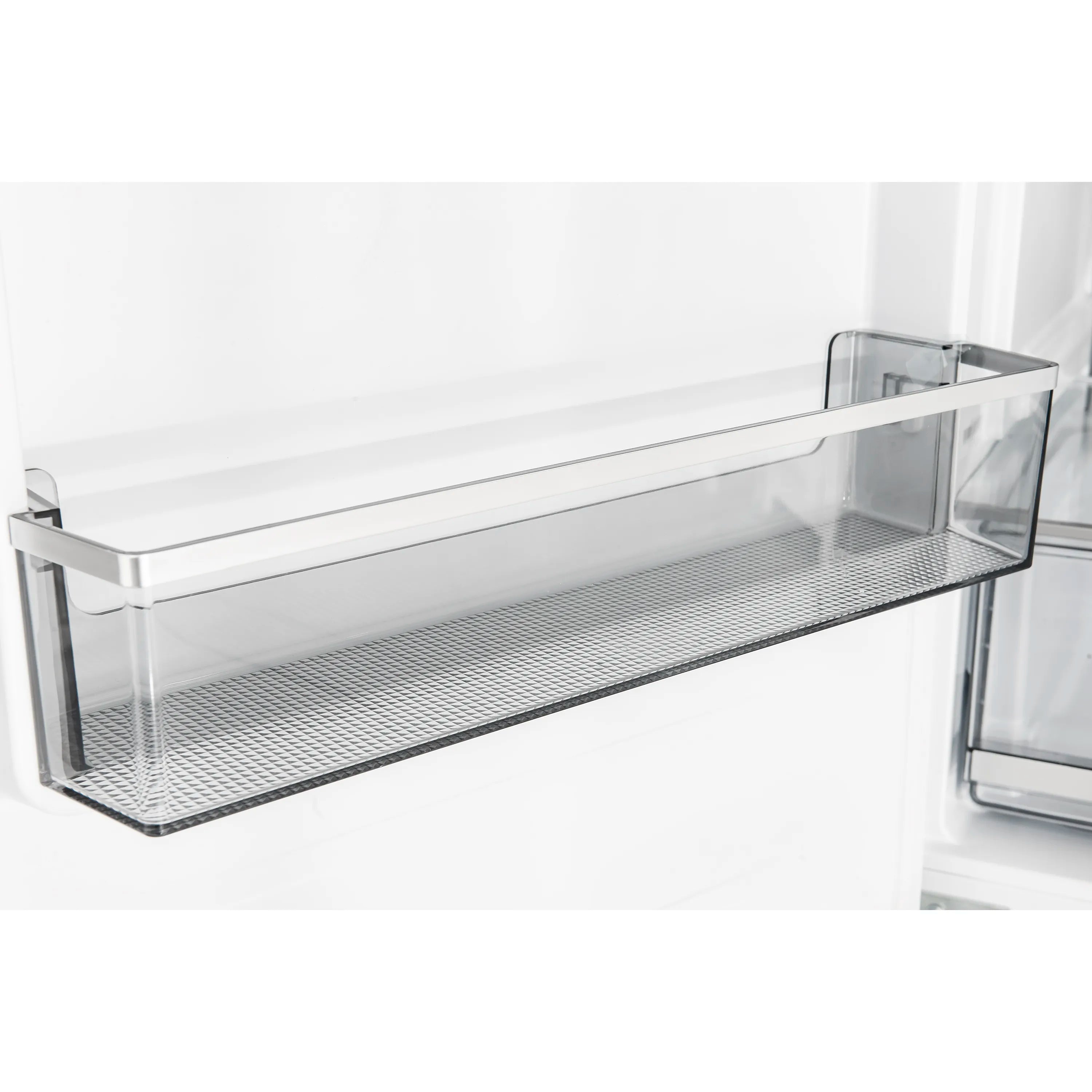 Bottom freezer refrigerator freezer basket with wire mesh shelf and glass cover