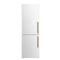 Forno Custodia 24-Inch Bottom Freezer, 10.3 Cu. Ft., Left  Swing, Ice Maker, Total No frost, Fast Cool & Fast  Freeze in White with Antique Brass Handle (FFFFD1766-24WHT-LS)
