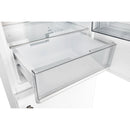 Forno Custodia 24-Inch Bottom Freezer, 10.3 Cu. Ft., Right Swing, Ice Maker, Total No frost, Fast Cool & Fast  Freeze in White with Antique Brass Handles (FFFFD1766-24WHT-RS)