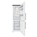 Forno Custodia 24-Inch Bottom Freezer, 10.3 Cu. Ft., Right Swing, Ice Maker, Total No frost, Fast Cool & Fast  Freeze in White with Antique Brass Handles (FFFFD1766-24WHT-RS)