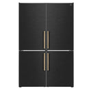 Forno Custodia 48-Inch Bottom Freezer Refrigerator with 20.6 Cu. Ft. Total No frost, Fast Cool & Fast Freeze in Black with Antique Brass Handles (FFFFD1766-48BLK)