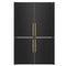 Forno Custodia 48-Inch Bottom Freezer Refrigerator with 20.6 Cu. Ft. Total No frost, Fast Cool & Fast Freeze in Black with Antique Brass Handles (FFFFD1766-48BLK)