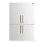 Forno Custodia 48-Inch Bottom Freezer Refrigerator with 20.6 Cu. Ft. Total No frost, Fast Cool & Fast Freeze in White with Antique Brass Handles (FFFFD1766-48WHT)