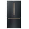 Forno Rivello 36-Inch French Door 27.4 Cu. Ft. Refrigerator with Internal Water Dispenser in Black with Antique Brass Handles (FFFFD1783-36BLK)