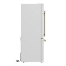 Forno Milano Espresso 31-Inch 17.2 cu. ft. Refrigerator and Bottom Freezer in White with Antique Brass Handle, Left Hinge (FFFFD1786-31WHT)