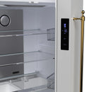 Forno Luigi 33-Inch 18 cu.ft. French Door Refrigerator in White with Antique Brass Handles (FFFFD1791-33WHT)