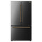 Forno Fiorano 36-Inch French Door Refrigerator with 20.2 Cu. Ft. Internal Water Dispenser & Automatic Ice Maker in Black with Antique Brass Trim (FFFFD1888-36BLK)