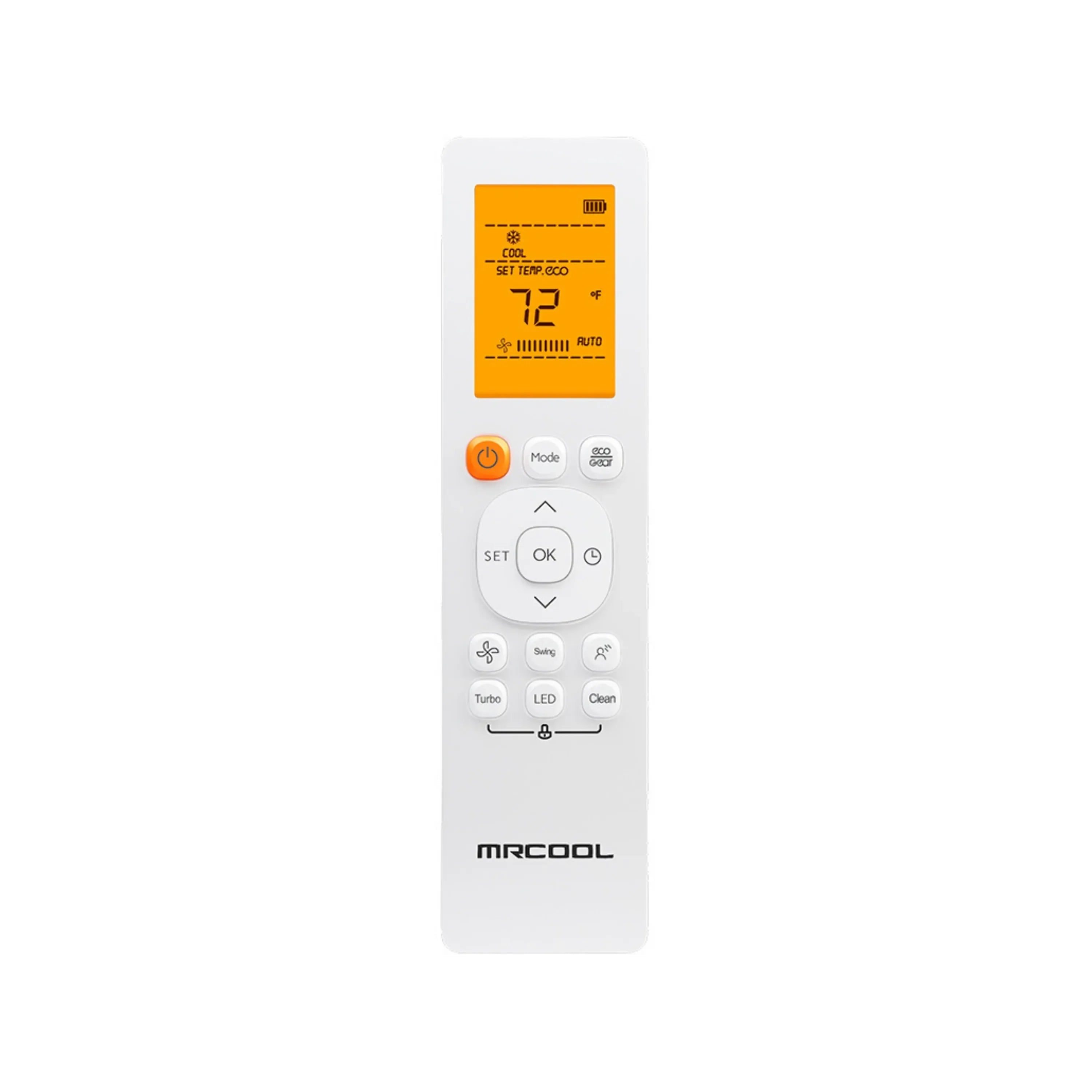 MRCOOL mini split remote control with display and button controls