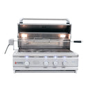 Renaissance Cutlass Pro 30-Inch Propane Gas Grill w/ Rear Burner, Briquette Trays & Blue LED Lights w/ Cart & Gas Connection (RON30B LP CK)