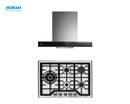 ROBAM 2-Piece Appliance Package - 30-Inch Dual Fuel Cooktop and Dual Mount Range Hood in Stainless Steel (A831 + G513)