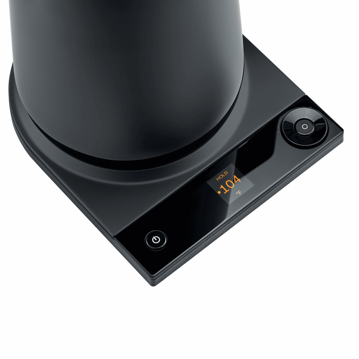 Electric Turkish tea maker base in matte black with power and heat controls