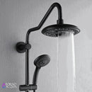 Forno Acqua Spa Retrofit 8-Inch Overahead Rainfall Shower with 1.8 GPM Flow Rate, Handheld, Body Jets, 6 Way Diverter in Matte Black (SC32BK-C8)