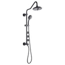 Forno Acqua Spa Retrofit 8-Inch Overahead Rainfall Shower with 1.8 GPM Flow Rate, Handheld, Body Jets, 6 Way Diverter in Matte Black (SC32BK-C8)