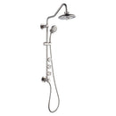 Forno Acqua Spa Retrofit 8-Inch Overhead Rainfall Shower with 1.8 GPM Flow Rate, Handheld, Body Jets, 6 Way Diverter in Brushed Nickel (SC32BN-C8)