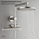 Forno Acqua Fall 9-Inch Overhead Rainfall Shower with 2.5 GPM Flow Rate, Handheld, Body Jets in Brushed Nickel (SCW1BN-S2)