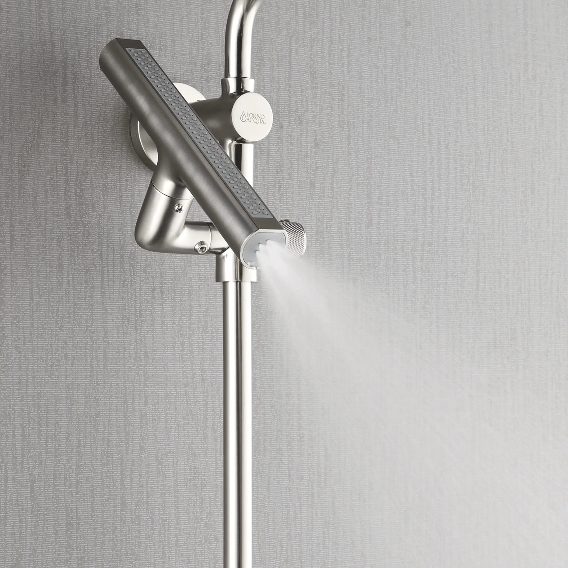 Brushed nickel handheld shower head with steady water spray and slide mount