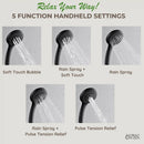 Forno Acqua Fall 8-Inch Overhead Rainfall Shower with 1.8 GPM Flow Rate, Handheld, 7 Way Diverter, Body Jets in Matte Black (SCW2BK-C8)