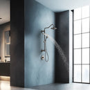 Forno Acqua Fall 8-Inch Overhead Rainfall Shower with 2.5 GPM Flow Rate, Handheld, 7 Way Diverter, Body Jets in Matte Black (SCW2BK-C2)