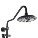 Forno Acqua Fall 8-Inch Overhead Rainfall Shower with 1.8 GPM Flow Rate, Handheld, 7 Way Diverter, Body Jets in Matte Black (SCW2BK-C8)