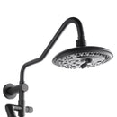 Forno Acqua Fall 8-Inch Overhead Rainfall Shower with 2.5 GPM Flow Rate, Handheld, 7 Way Diverter, Body Jets in Matte Black (SCW2BK-C2)