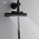 Forno Acqua Fall 8-Inch Overhead Rainfall Shower with 2.5 GPM Flow Rate, Handheld, 7 Way Diverter, Body Jets in Matte Black (SCW2BK-C2)