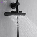 Forno Acqua Fall 8-Inch Overhead Rainfall Shower with 1.8 GPM Flow Rate, Handheld, 7 Way Diverter, Body Jets in Matte Black (SCW2BK-C8)