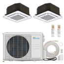 Senville Mini Split - 2-Zone 36,000 BTU Ductless Air Conditioner and Heat Pump Condenser with Ceiling Casette Air Handlers (SENA-36HF-DIC)