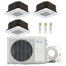 Senville Mini Split - 3-Zone 36,000 BTU Ductless Air Conditioner and Heat Pump Condenser with Ceiling Cassette Air Handlers (SENA-36HF/TIC)