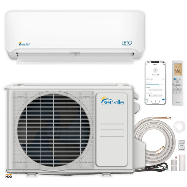 Senville LETO Series 30K BTU Mini Split with 20 SEER2, 230V Ductless Air Conditioner and Heat Pump Condenser with Wall Mount Air Handler (SENL-30CD)