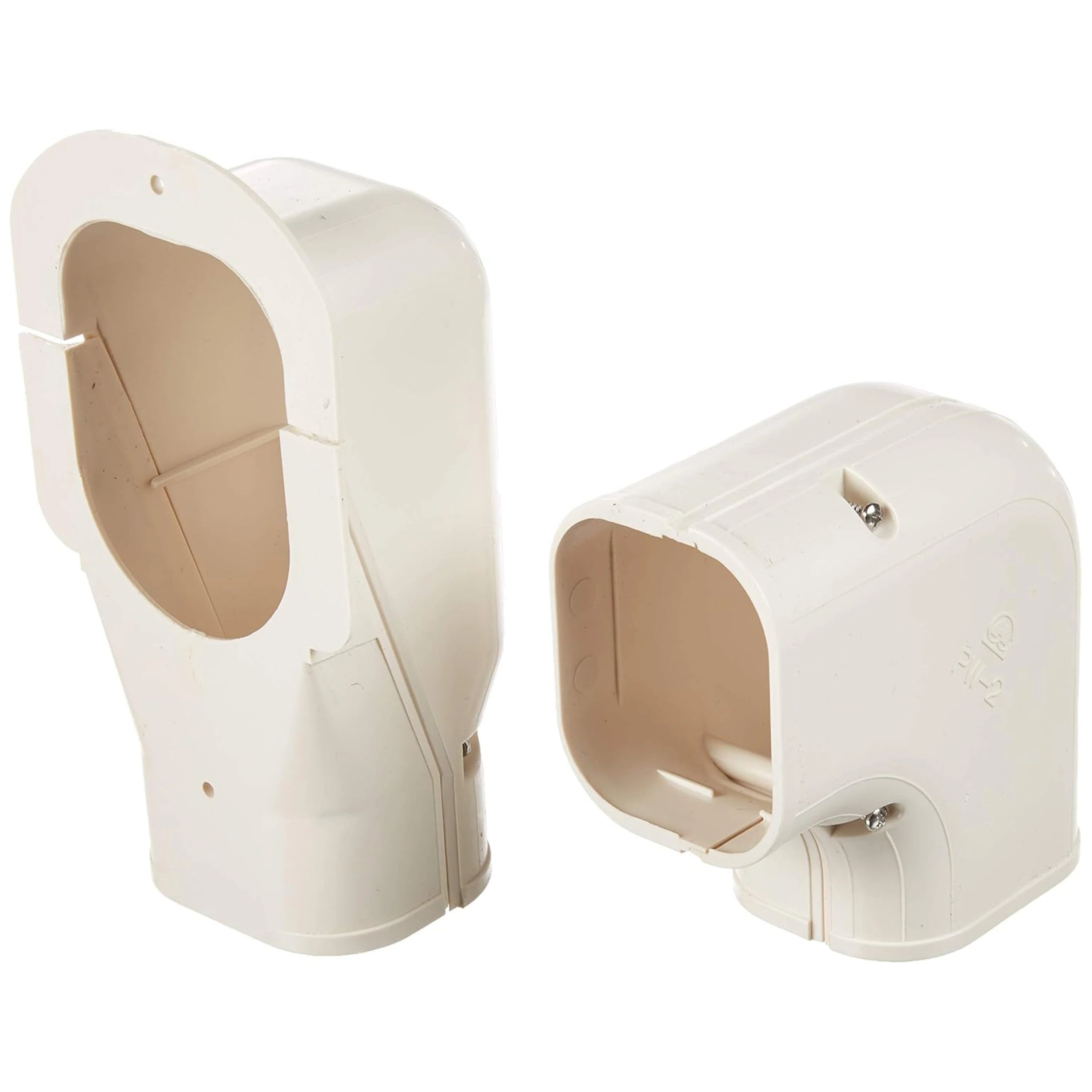 Mini split line set cover kit, white corner covers with hinged access ports