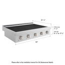 ZLINE 36 in. Paramount Induction Rangetop with 5 Element Cooktop in Satin Stainless Steel (SINRTS-36)