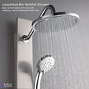 Forno Acqua Spa 9-Inch Overhead Rainfall Shower Panel with 2.5 GPM Flow Rate and SensoTemp, Handheld, Body Jets in Stainless Steel (SL31BC-L2)
