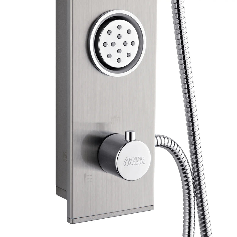 Forno Acqua Spa 9-Inch Overhead Rainfall Shower Panel with 2.5 GPM Flow Rate and SensoTemp, Handheld, Body Jets in Stainless Steel (SL31BC-L2)