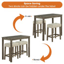 Parrot Uncle 1 Traditional Breakfast Dining Table Set with 2 Stools for Apartment (SL3400BR-PT-3PK-PU)