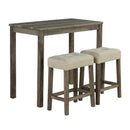 Parrot Uncle 1 Traditional Breakfast Dining Table Set with 2 Stools for Apartment (SL3400BR-PT-3PK-PU)