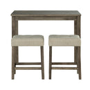Parrot Uncle 1 Traditional Breakfast Dining Table Set with 2 Stools for Apartment (SL3400BR-PT-3PK-PU)