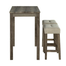 Parrot Uncle 1 Traditional Breakfast Dining Table Set with 2 Stools for Apartment (SL3400BR-PT-3PK-PU)