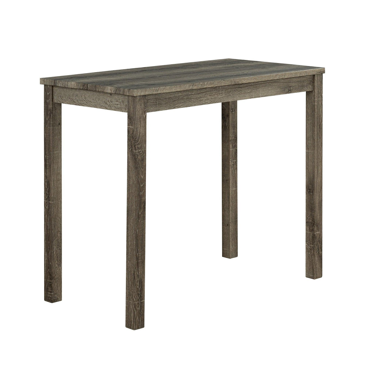 Brown wood dining table with rectangular top and four straight legs