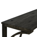 Parrot Uncle 59-Inch Rustic Dining&Bar Table Set with 3 Stools for Apartment, USB-A & USB-C Charging Ports (SL3403DG-PT-4PK-PU)
